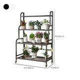 Stylish Rectangle Metal Black Plant Stand with Wheels Image - 32