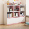 Stylish Rectangular Wooden Closed Bookcase Pink-White Image - 12