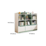 Stylish Rectangular Wooden Closed Bookcase Pink-White Image - 23