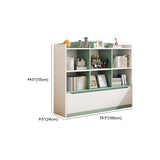 Stylish Rectangular Wooden Closed Bookcase Pink-White Image - 24