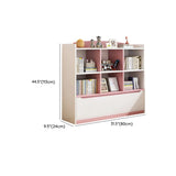 Stylish Rectangular Wooden Closed Bookcase Pink-White Image - 25