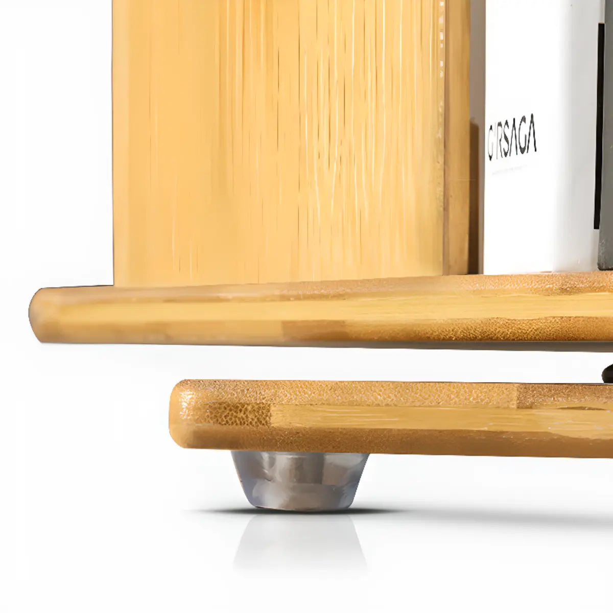 Stylish Rotating Square Wood Narrow Storage Bookcase Image - 10