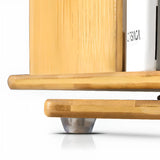 Stylish Rotating Square Wood Narrow Storage Bookcase Image - 10