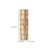 Stylish Rotating Square Wood Narrow Storage Bookcase #size