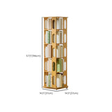Stylish Rotating Square Wood Narrow Storage Bookcase Image - 14
