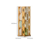 Stylish Rotating Square Wood Narrow Storage Bookcase Image - 15