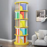 Stylish Round Revolver Tower Wooden Storage Bookcase Image - 15