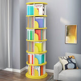 Stylish Round Revolver Tower Wooden Storage Bookcase Image - 17