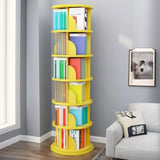 Stylish Round Revolver Tower Wooden Storage Bookcase Image - 21