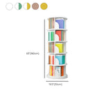Stylish Round Revolver Tower Wooden Storage Bookcase Image - 28