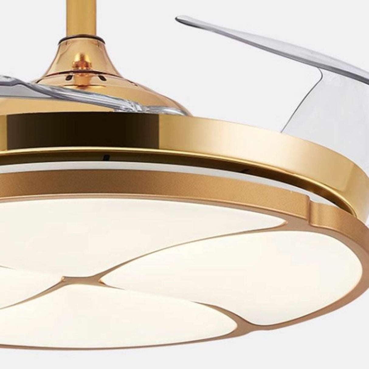Stylish Round Transparent 4 Blade Ceiling Fan Light Image - 12
