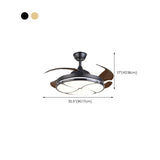 Stylish Round Transparent 4 Blade Ceiling Fan Light #size