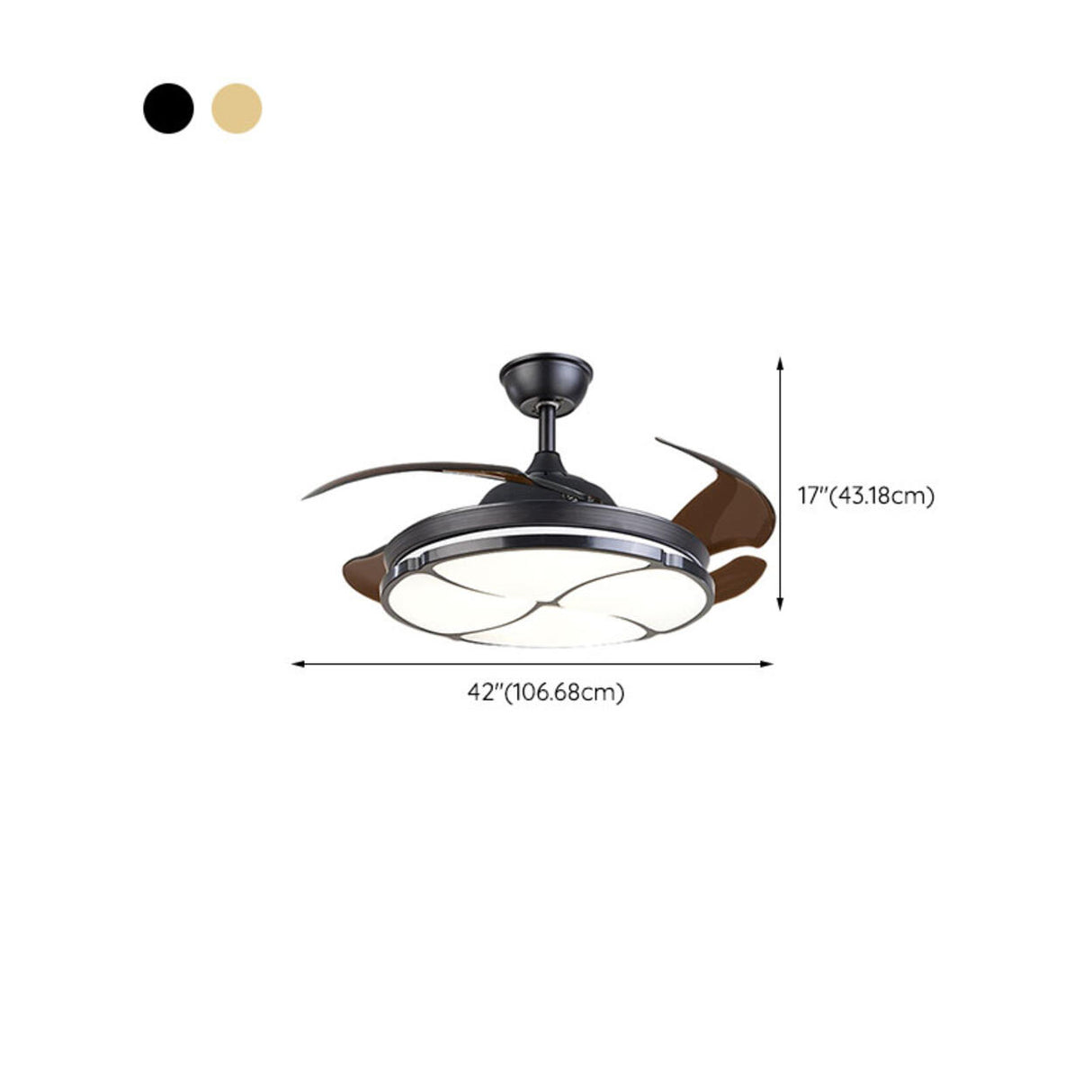 Stylish Round Transparent 4 Blade Ceiling Fan Light Image - 14