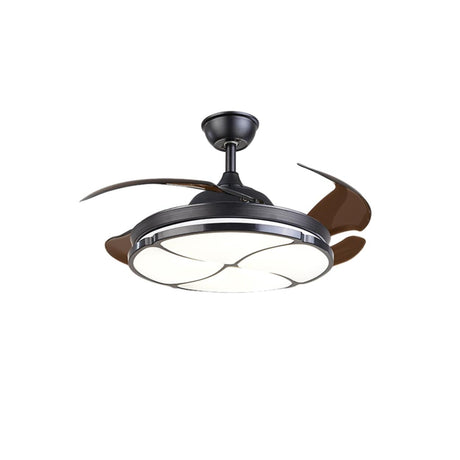 Stylish Round Transparent 4 Blade Ceiling Fan Light Image - 2