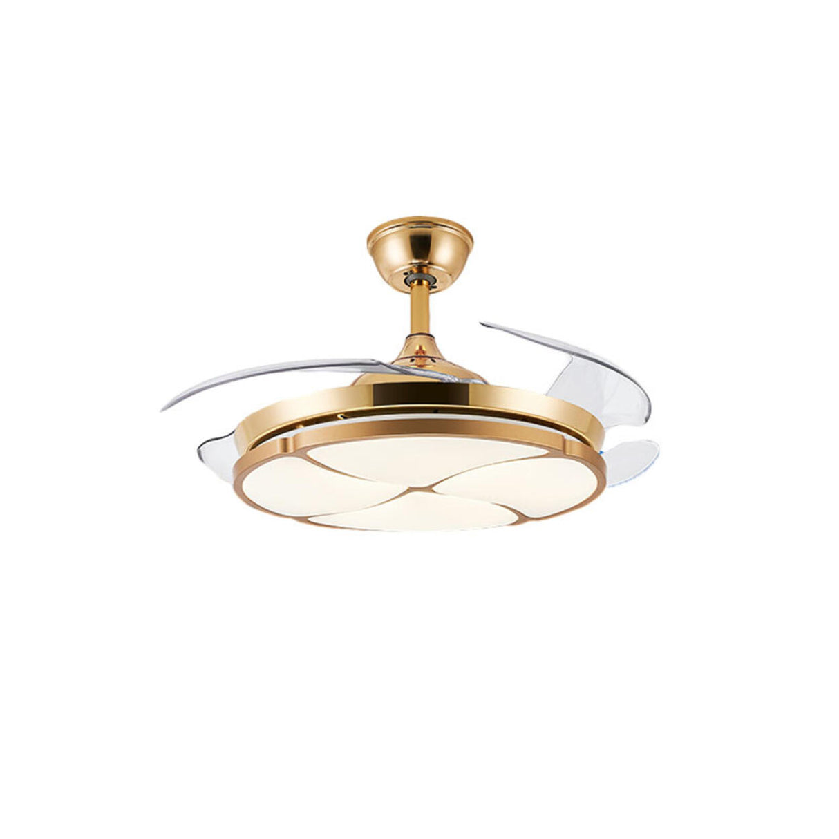 Stylish Round Transparent 4 Blade Ceiling Fan Light Image - 5