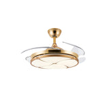 Stylish Round Transparent 4 Blade Ceiling Fan Light Image - 5