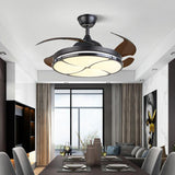 Stylish Round Transparent 4 Blade Ceiling Fan Light Image - 6