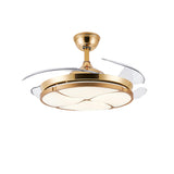 Stylish Round Transparent 4 Blade Ceiling Fan Light Image - 7