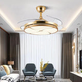 Stylish Round Transparent 4 Blade Ceiling Fan Light Image - 8