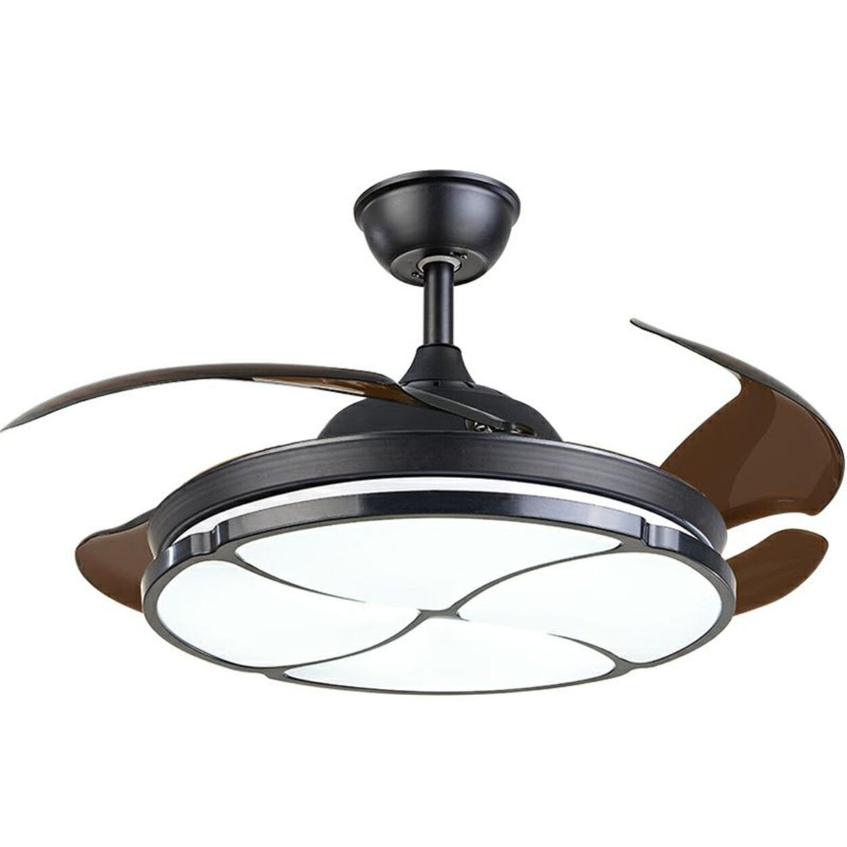 Stylish Round Transparent 4 Blade Ceiling Fan Light Image - 9