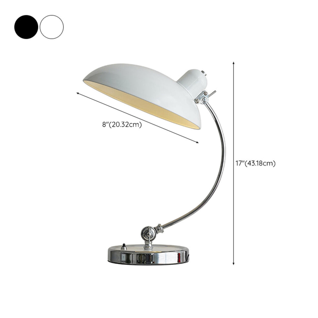 Stylish Silver Metal Curved Arm Bowl-Shaped Table Lamp 