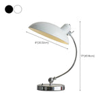 Stylish Silver Metal Curved Arm Bowl-Shaped Table Lamp #size