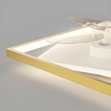 Stylish Simple Square Flush Ceiling Fan with Light Image - 8