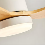 Stylish Solid Wood 3-Blade LED Ceiling Fan with Light Image - 13