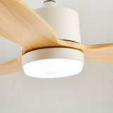 Stylish Solid Wood 3-Blade LED Ceiling Fan with Light Image - 16