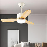 Stylish Solid Wood 3-Blade LED Ceiling Fan with Light Image - 18