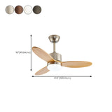 Stylish Solid Wood 3-Blade LED Ceiling Fan with Light Image - 21