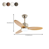 Stylish Solid Wood 3-Blade LED Ceiling Fan with Light Image - 23