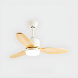 Stylish Solid Wood 3-Blade LED Ceiling Fan with Light Image - 4