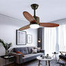 Stylish Solid Wood 3-Blade LED Ceiling Fan with Light Image - 5