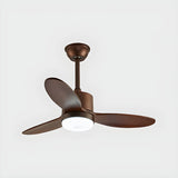 Stylish Solid Wood 3-Blade LED Ceiling Fan with Light Image - 6