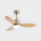 Stylish Solid Wood 3-Blade LED Ceiling Fan with Light Image - 7