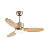 Stylish Solid Wood 3-Blade LED Ceiling Fan with Light Image - 9