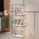 Stylish Stackable Clear Curio Display Cabinet Green Image - 21