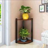 Stylish Triangular 5-Tier Wood Corner Plant Stand White Image - 10