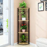 Stylish Triangular 5-Tier Wood Corner Plant Stand White Image - 12