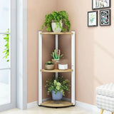 Stylish Triangular 5-Tier Wood Corner Plant Stand White Image - 25