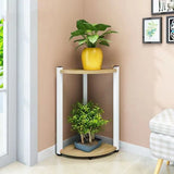Stylish Triangular 5-Tier Wood Corner Plant Stand White Image - 26
