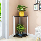 Stylish Triangular 5-Tier Wood Corner Plant Stand White Image - 36