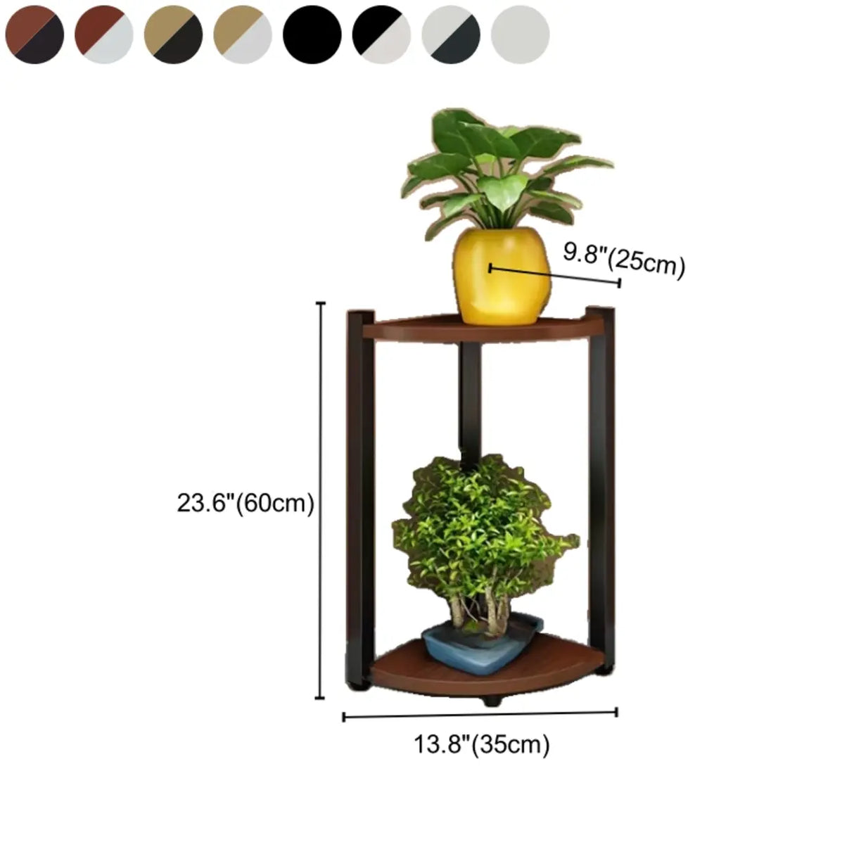 Stylish Triangular 5-Tier Wood Corner Plant Stand White 