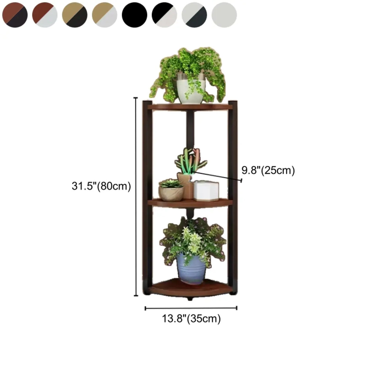 Stylish Triangular 5-Tier Wood Corner Plant Stand White Image - 47