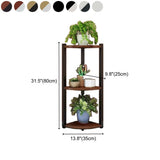 Stylish Triangular 5-Tier Wood Corner Plant Stand White Image - 47