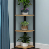 Stylish Triangular 5-Tier Wood Corner Plant Stand White Image - 5