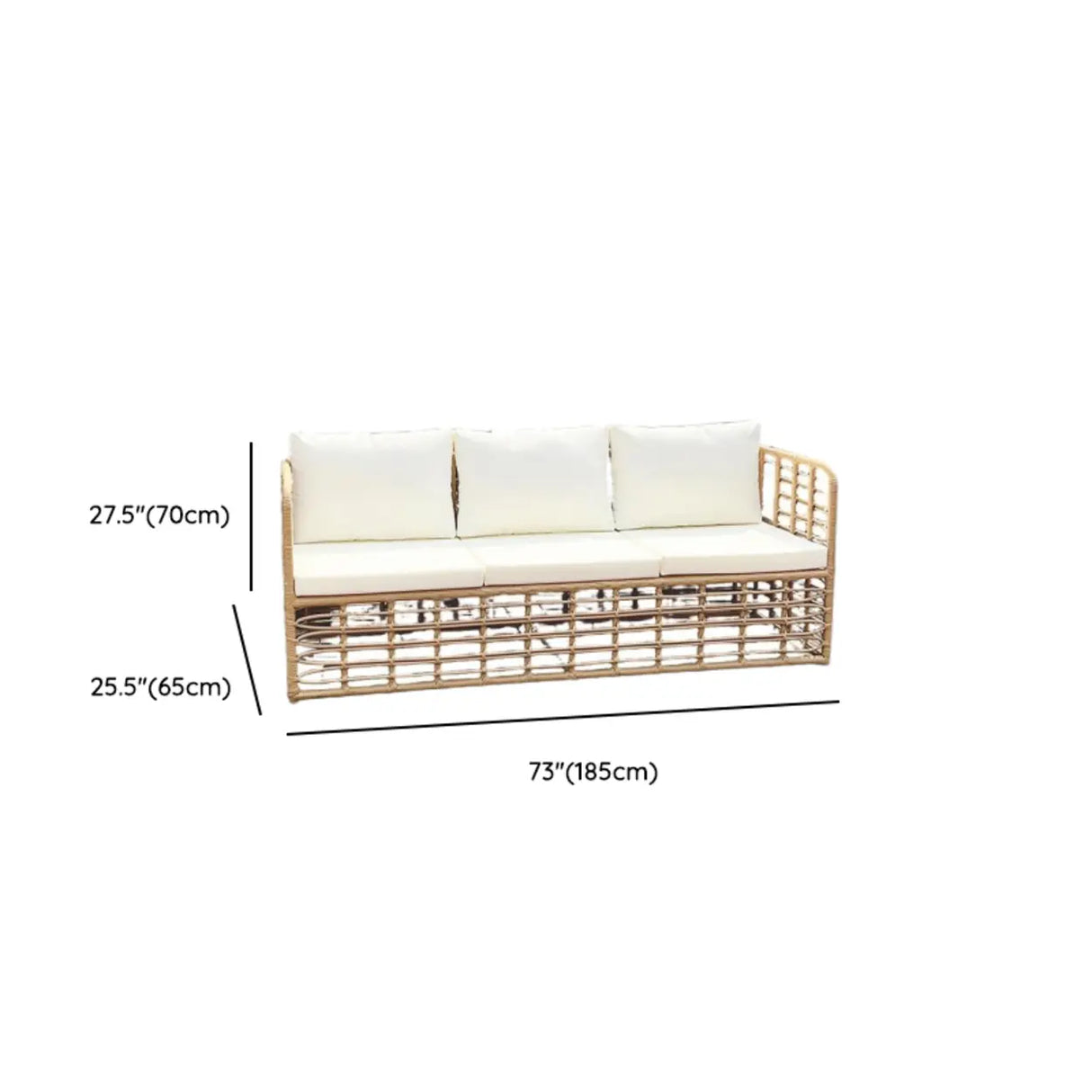 Stylish U-Shape Rattan Beige Patio Sofa Set 