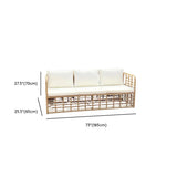 Stylish U-Shape Rattan Beige Patio Sofa Set #size