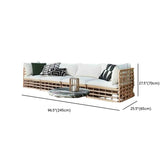 Stylish U-Shape Rattan Beige Patio Sofa Set Image - 12